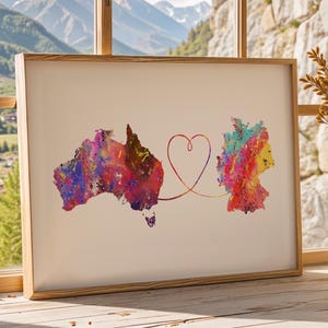 Australia to Germany - Travel Print Poster - 4 Available Colours