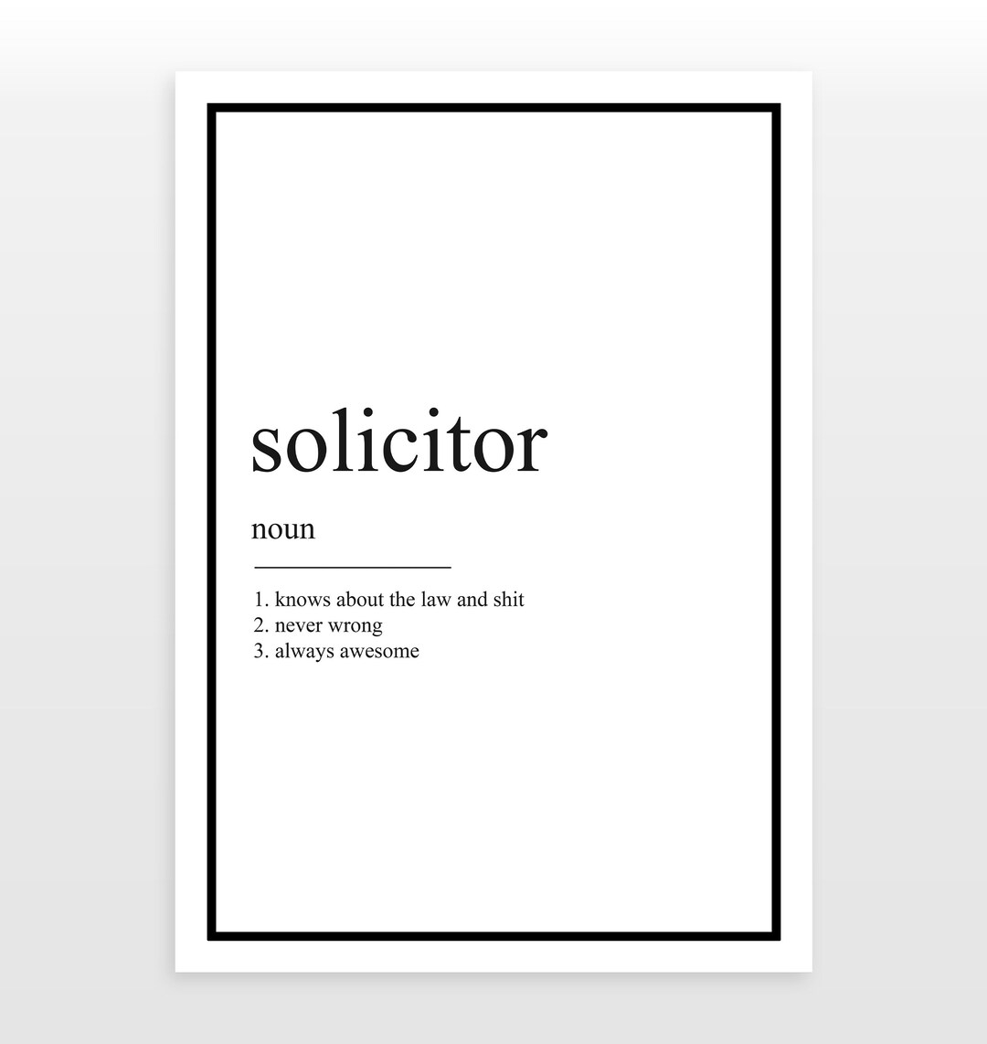 Solicitor Definition Print Etsy