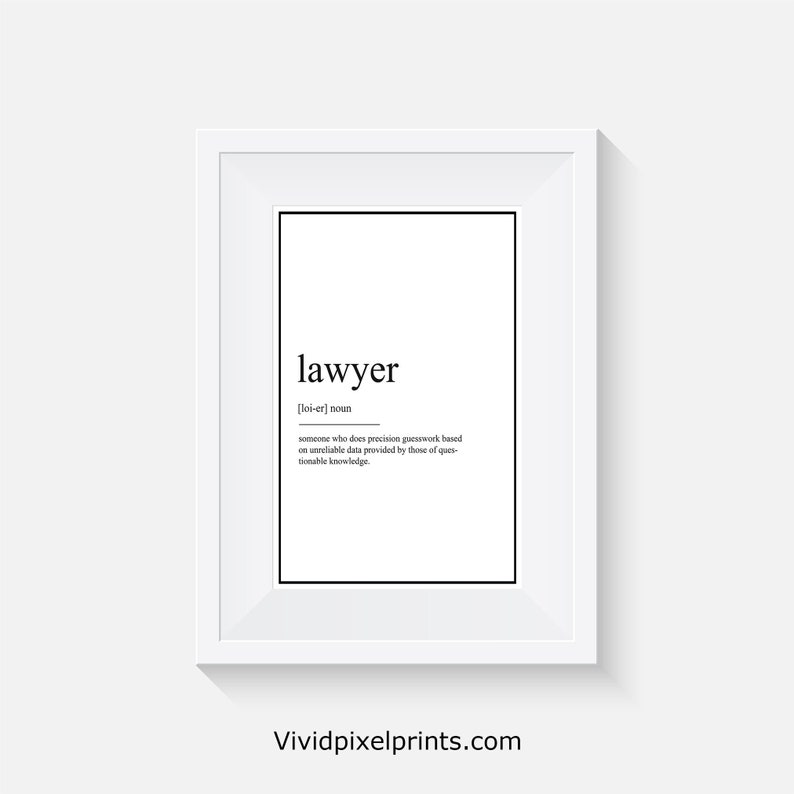 Lawyer Definition Print Etsy