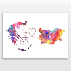 Greece to Bulgaria - Travel Print Poster - 4 Available Colours
