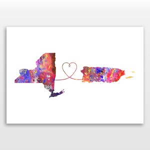 New York to Puerto Rico - Travel - Watercolour print