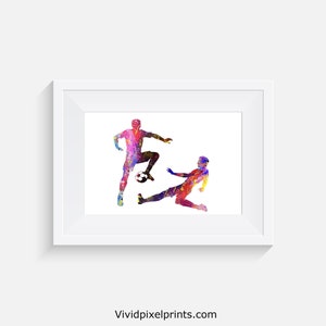 Footballeur - Impression aquarelle