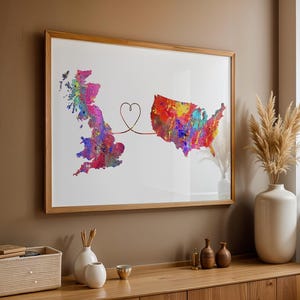 Britain to United States - Travel poster - Watercolour print