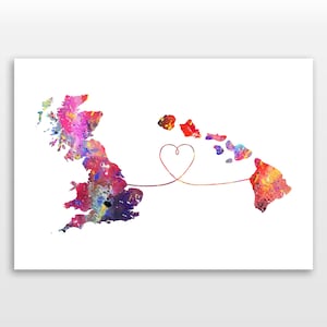 Britain to Hawaii - Travel - Watercolour print