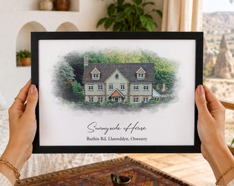 Personalised Home Portrait | Custom House Print from Photo | Watercolour Home Illustration | New Home Gift | Housewarming Wall Art