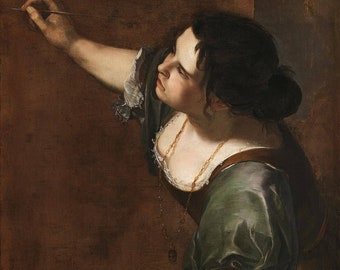 Artemisia Gentileschi Self-Portrait as the Allegory of Painting, Hand-painted oil painting reproduction