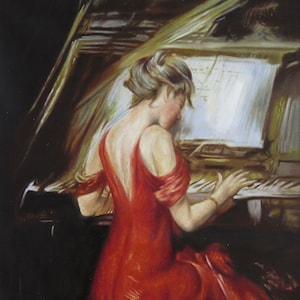 Giovanni Boldini The Woman in Red, Impressionist paintings, High quality oil painting reproduction