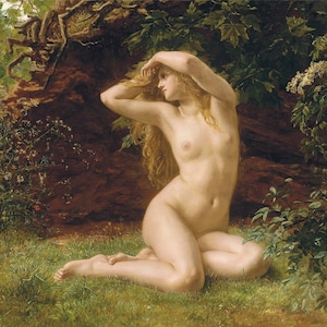 Valentine Cameron Prinsep Il primo risveglio di Eva, riproduzione di un dipinto a olio dipinto a mano