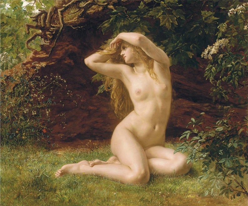 Valentine Cameron Prinsep The First Awakening of Eve, Hand-painted oil painting reproduction art image 1