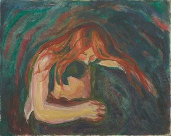 Edvard Munch Love and Pain 1893, High quality hand-painted oil painting reproduction