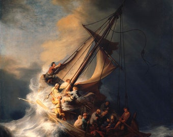 Rembrandt Van Rijn Christ In The Storm On The Sea Of Galilee,  High quality hand painted oil painting reproduction