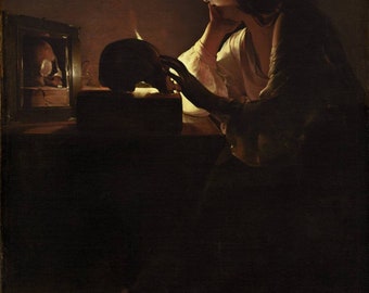 Georges de la Tour The Repentant Magdalen, National Gallery of Art, High-quality hand-painted oil painting reproduction