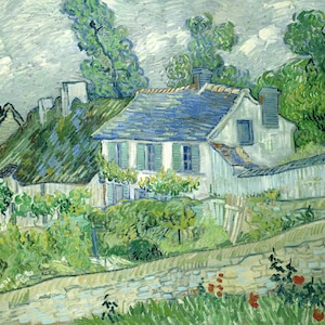 Vincent Van Gogh Houses at Auvers 1890, High quality Hand painted oil painting reproduction