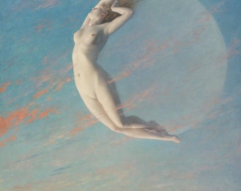 Albert Aublet Selene 1880, High quality hand-painted oil painting reproduction