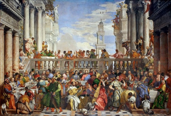 絵画 cana Paolo Veronese the Wedding at Cana 1563, Religious Paintings, Oil