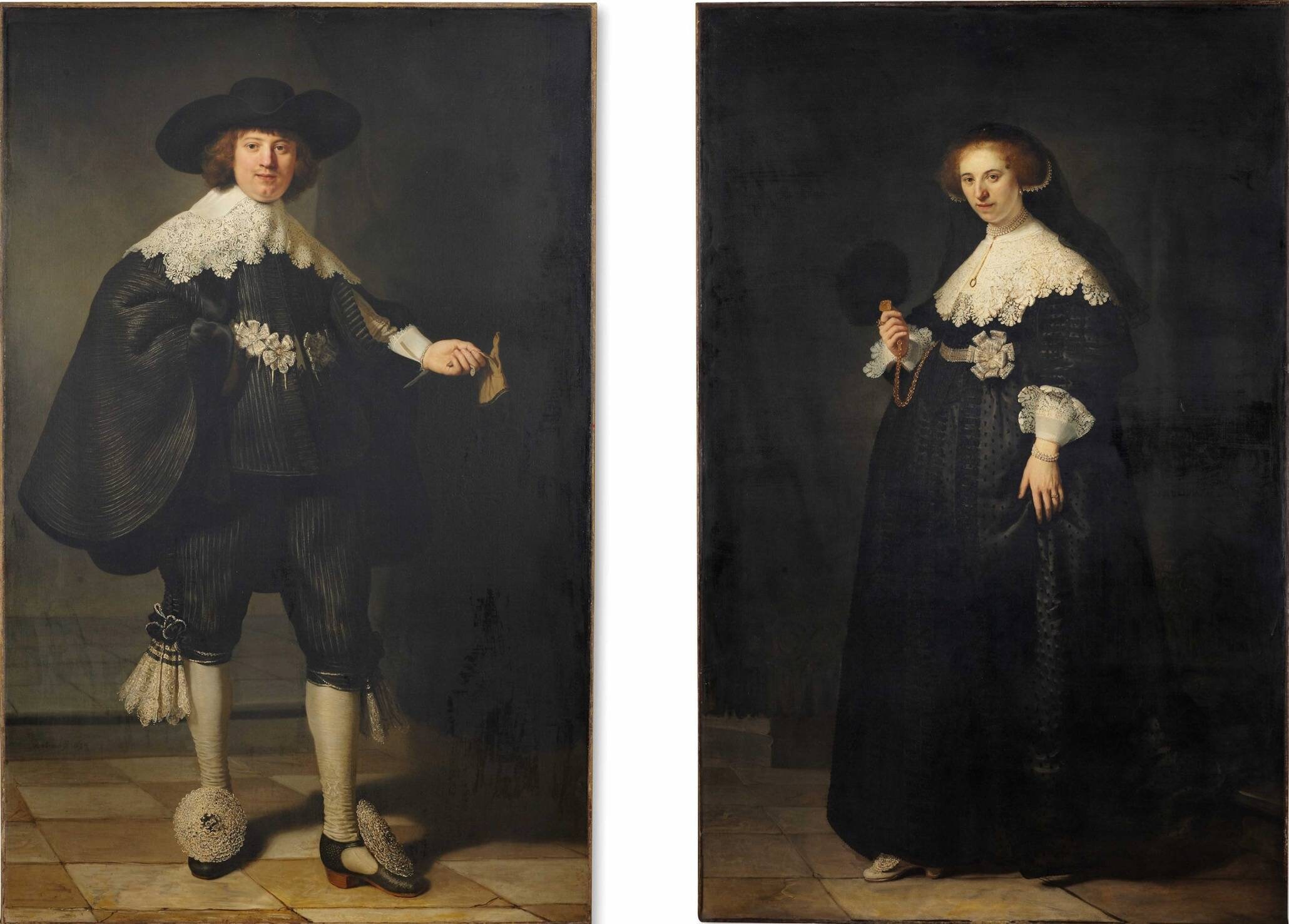 Rembrandt Pendant Portraits of Maerten Soolmans and Oopjen Coppit