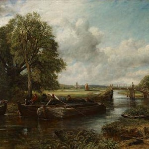 John Constable View on the Stour near Dedham 1822, Large oil painting reproduction