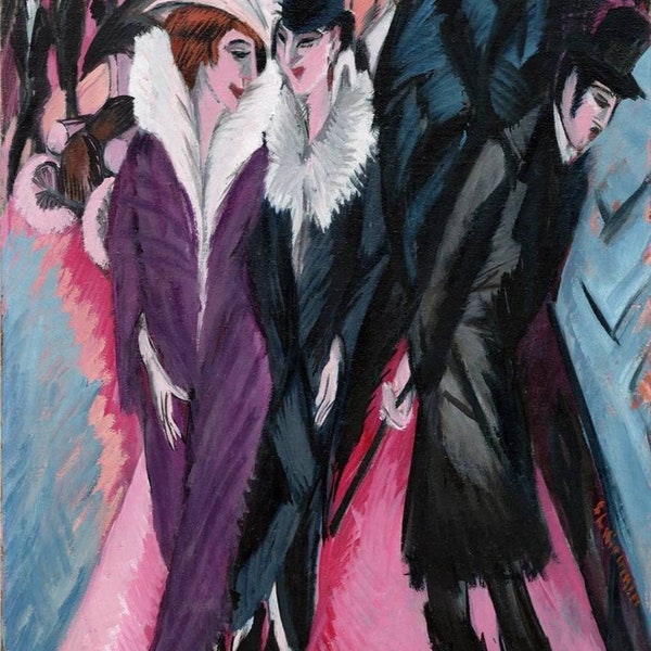 Ernst Ludwig Kirchner Street, Berlin 1913, High quality oil painting reproduction