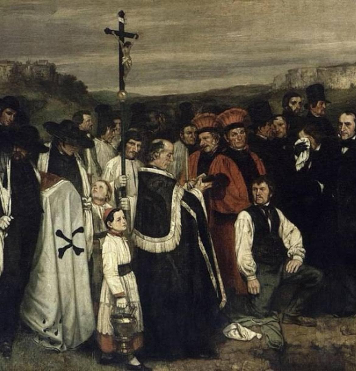 Gustave Courbet A Burial at Ornans 1850, Hand-painted Oil Painting