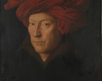 Jan van Eyck Portrait of a Man in a Turban 1433, Oil on Canvas, Hand-Painted oil painting reproduction