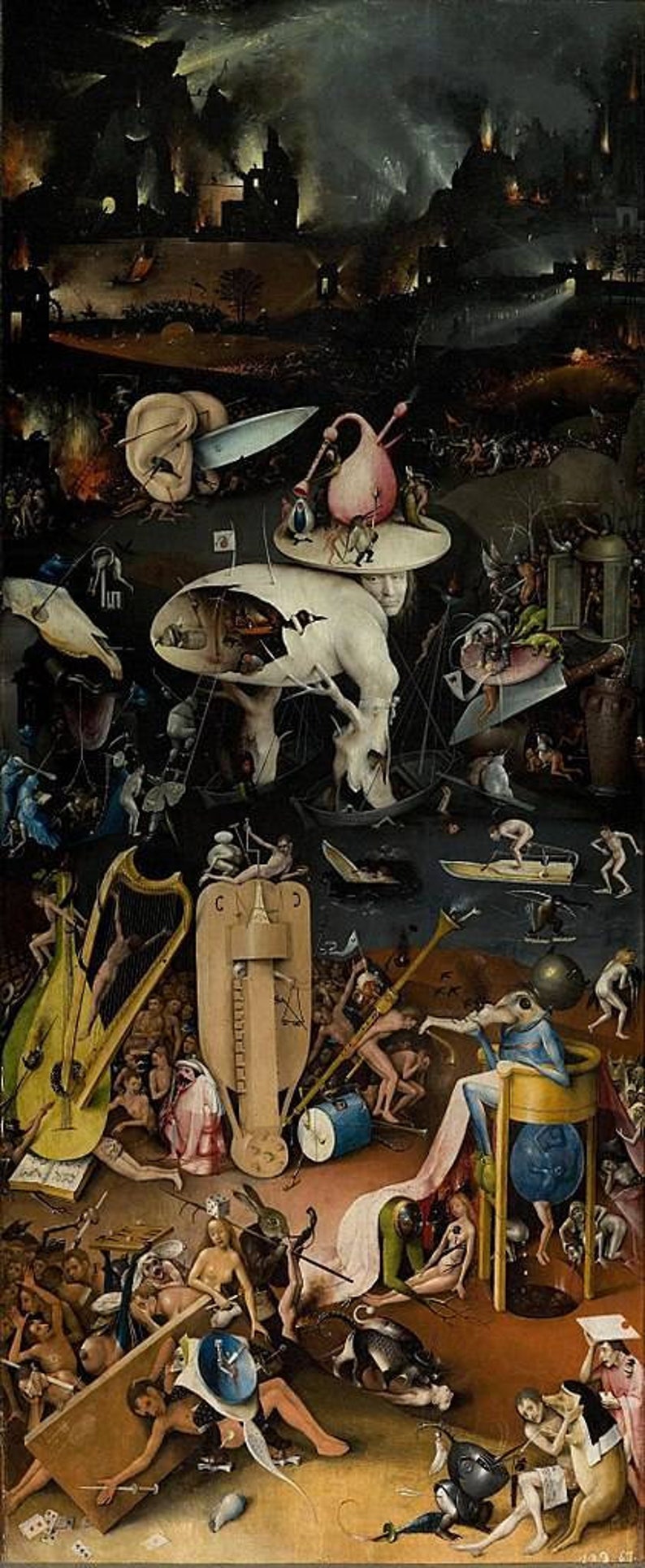 Hieronymus Bosch The Garden of Earthly Delights Hell 1480-1490, Large oil painting reproduction image 1