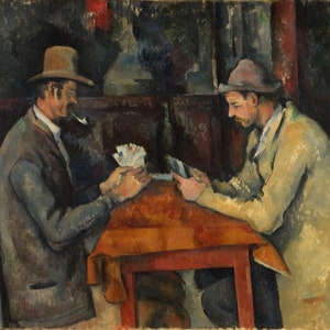 Paul Cezanne The Card Players 1892 - 1895, versão Courtauld Gallery, reprodução de pintura a óleo de alta qualidade