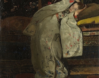 George Hendrik Breitner Girl in a White Kimono 1894, Hochwertige Handgemalte Ölgemälde Reproduktion