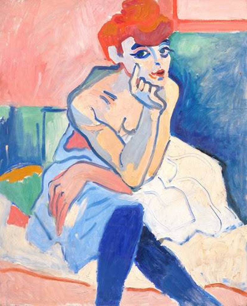 Andre Derain Woman in a Chemise 1906, High quality oil painting reproduction image 1