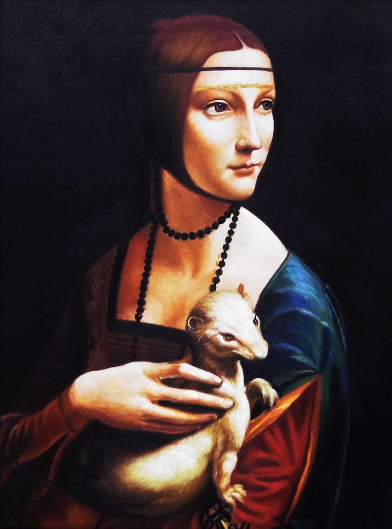 Leonardo Da Vinci Lady With an Ermine 1490 or Portrait of | Etsy