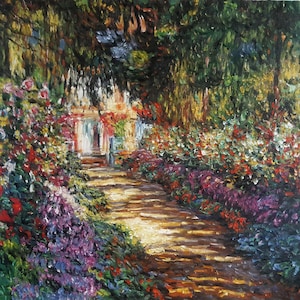 Claude Monet Garden Path at Giverny 1902, impressionism, Hand painted oil painting reproduction