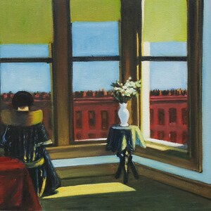 Edward Hopper Room in Brooklyn, Social realism, High Quality Hand painted oil painting reproduction