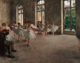 エドガー・ドガ「ダンス教室」1874年、高品質手描き油絵複製、オルセー
