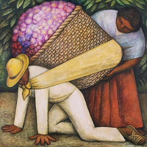 Diego Rivera The Flower Carrier 1935, Large oil painting reproduction