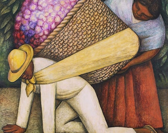 Diego Rivera Il portatore di fiori 1935, riproduzione di un dipinto a olio di grandi dimensioni