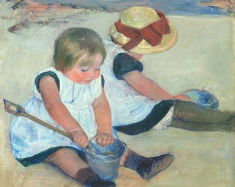 Mary Cassatt Children Playing on the Beach 1884, High quality hand painted oil painting reproduction