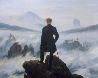 Caspar David Friedrich Wanderer above the Sea of Fog 1817, High quality hand-painted oil paintings reproduction