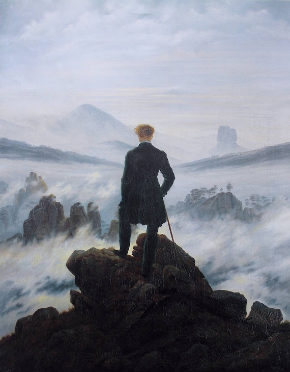 Caspar David Friedrich Wanderer above the Sea of Fog 1817, Hand-Painted oil paintings reproduction