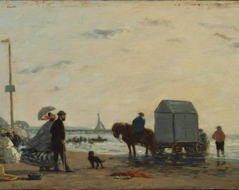 ウジェーヌ・ブーダンLAVEUSES AU BORD DE LA TOUQUES Laveuses Au Bord De La Touques by Eugene Boudin Print from