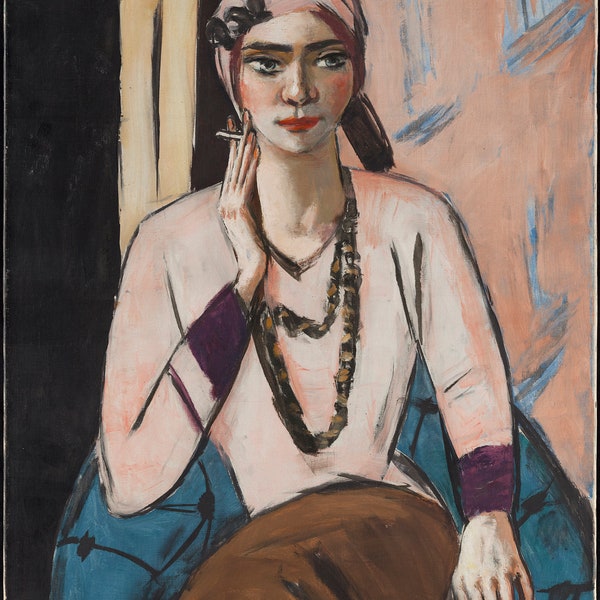 Max Beckmann Quappi in a Pink Jumper 1934, High quality oil painting reproduction