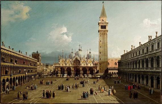 Canaletto Piazza San Marco, Venice c.1730-1734, High quality hand painted oil painting reproduction