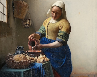 Johannes Vermeer The Milkmaid 1660, High-quality Hand-painted Oil Painting Reproductions