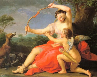 Pompeo Batoni Diana and Cupid 1761, High quality hand painted oil painting reproduction