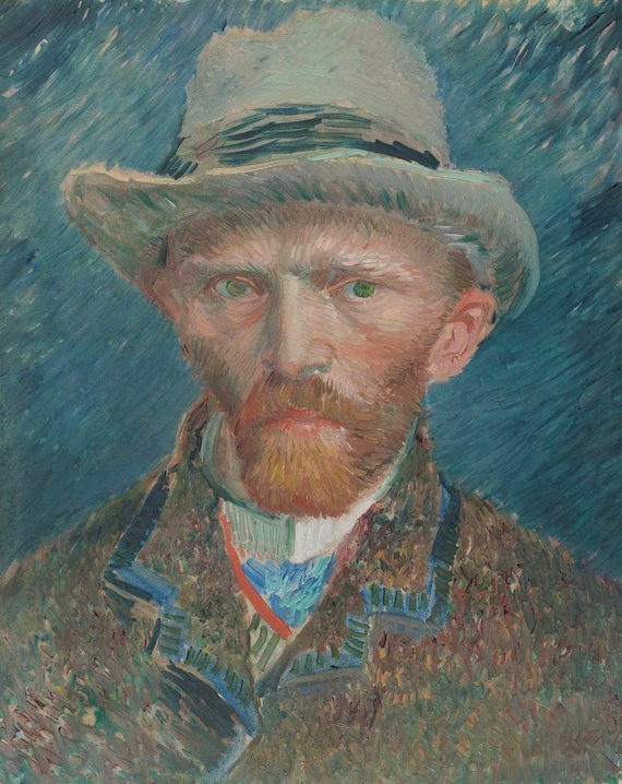 van gogh portrait with hat