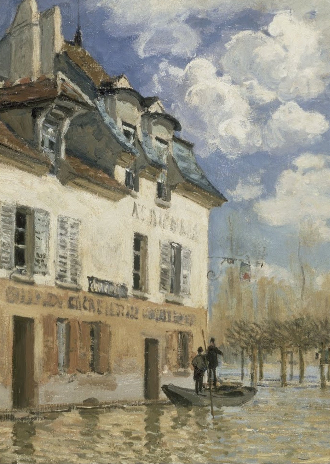 アルフレッド・シスレー「ポルト・マルリーの洪水に遭うボート」印象派