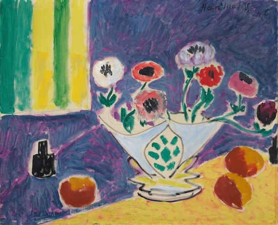 アンリ・マティスの花瓶ダネモネス 1946 年、手描きの油絵の複製