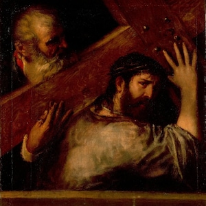 Titian Christ Carrying the Cross 1565, Museum quality oil painting reproduction, 100% hand painted