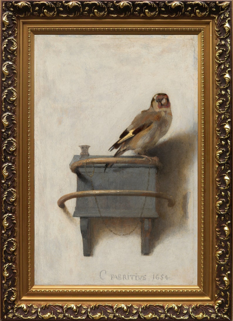 Carel Fabritius The Goldfinch 1654, High quality hand painted oil painting reproduction image 2