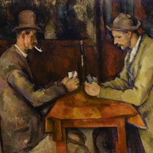 Paul Cezanne Gracze w karty 1894 - 1895, wersja Musée d'Orsay, wysokiej jakości reprodukcja obrazu olejnego