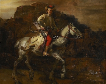 Rembrandt Der Polnische Reiter 1655, Reproduktion eines handgemalten Ölgemäldes