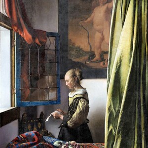 Johannes Vermeer Niña leyendo una carta en una ventana abierta 1657, reproducción de pintura al óleo de alta calidad